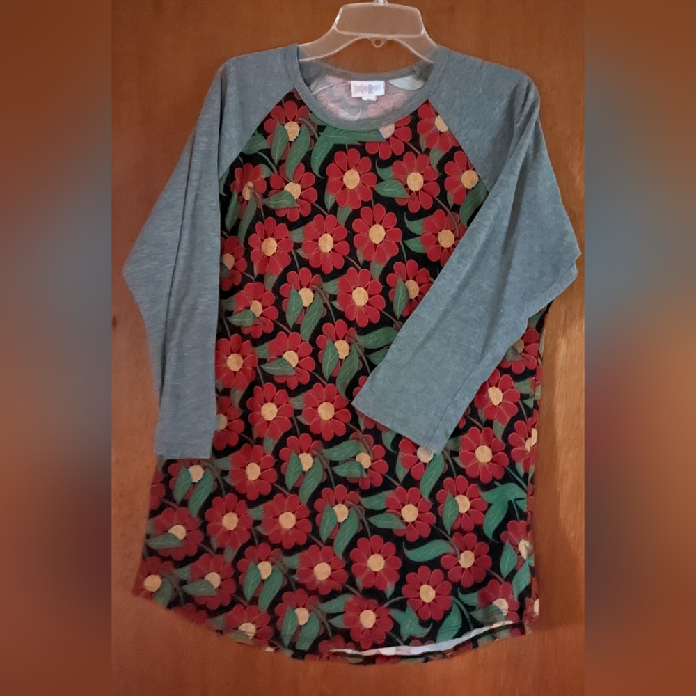 LuLaRoe Randy baseball style shirt floral print